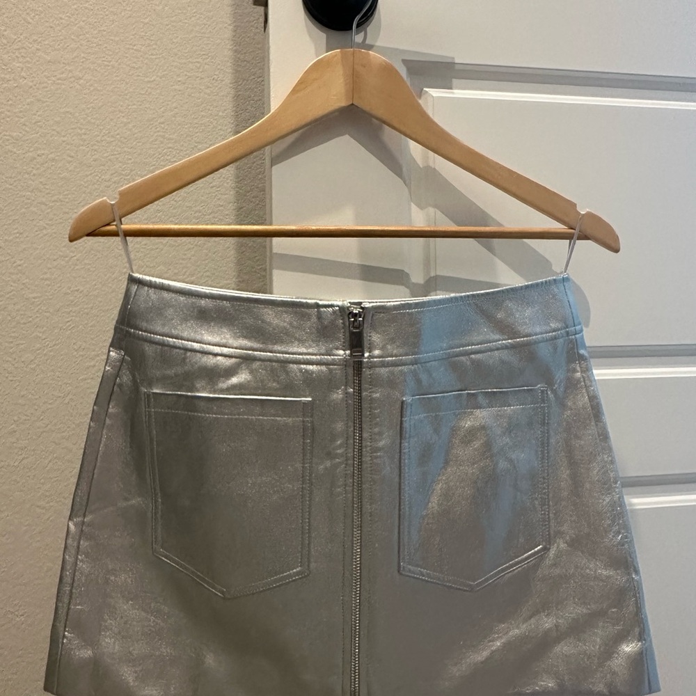 Elegant Silver A-Line Skirt